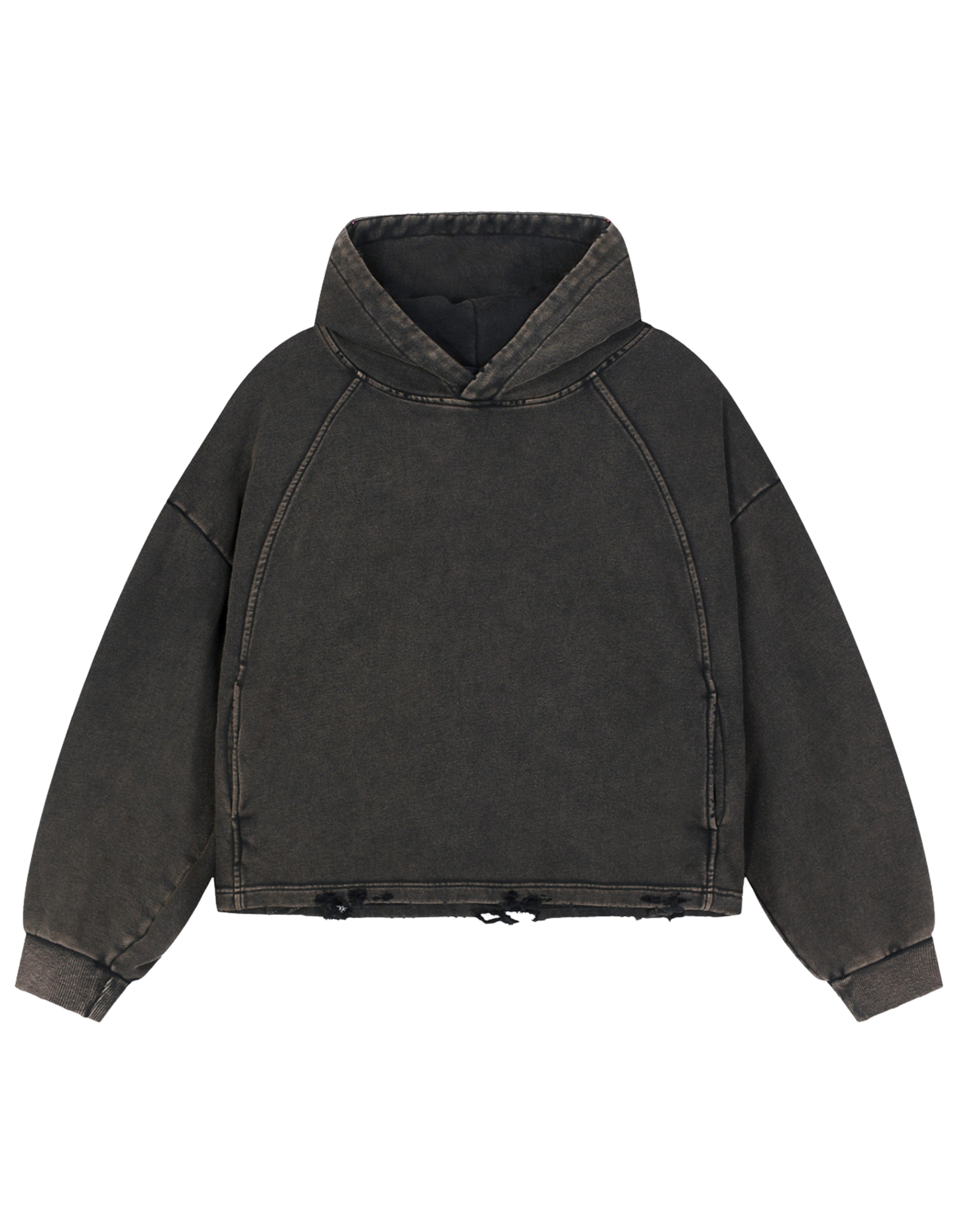 Black Clover Vintage Washed Frayed-Hem Hoodie